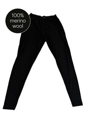 STANFIELD'S Black 100% Merino Wool Thermal Base Layer Leggings size L